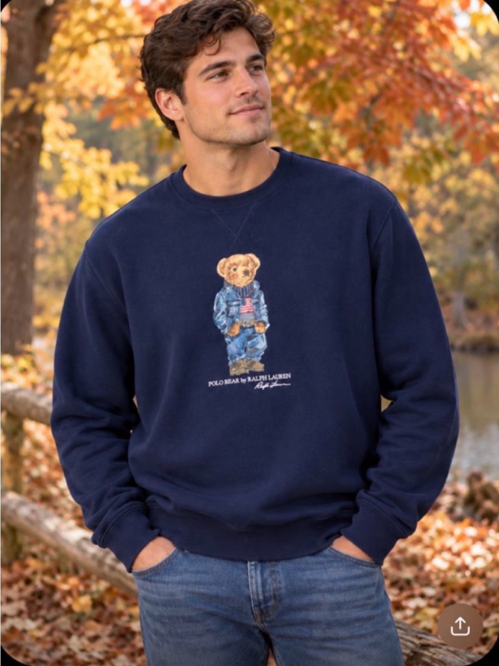 🧸 Polo Ralph Lauren Polo Bear Crewneck Sweatshirt – Navy – X